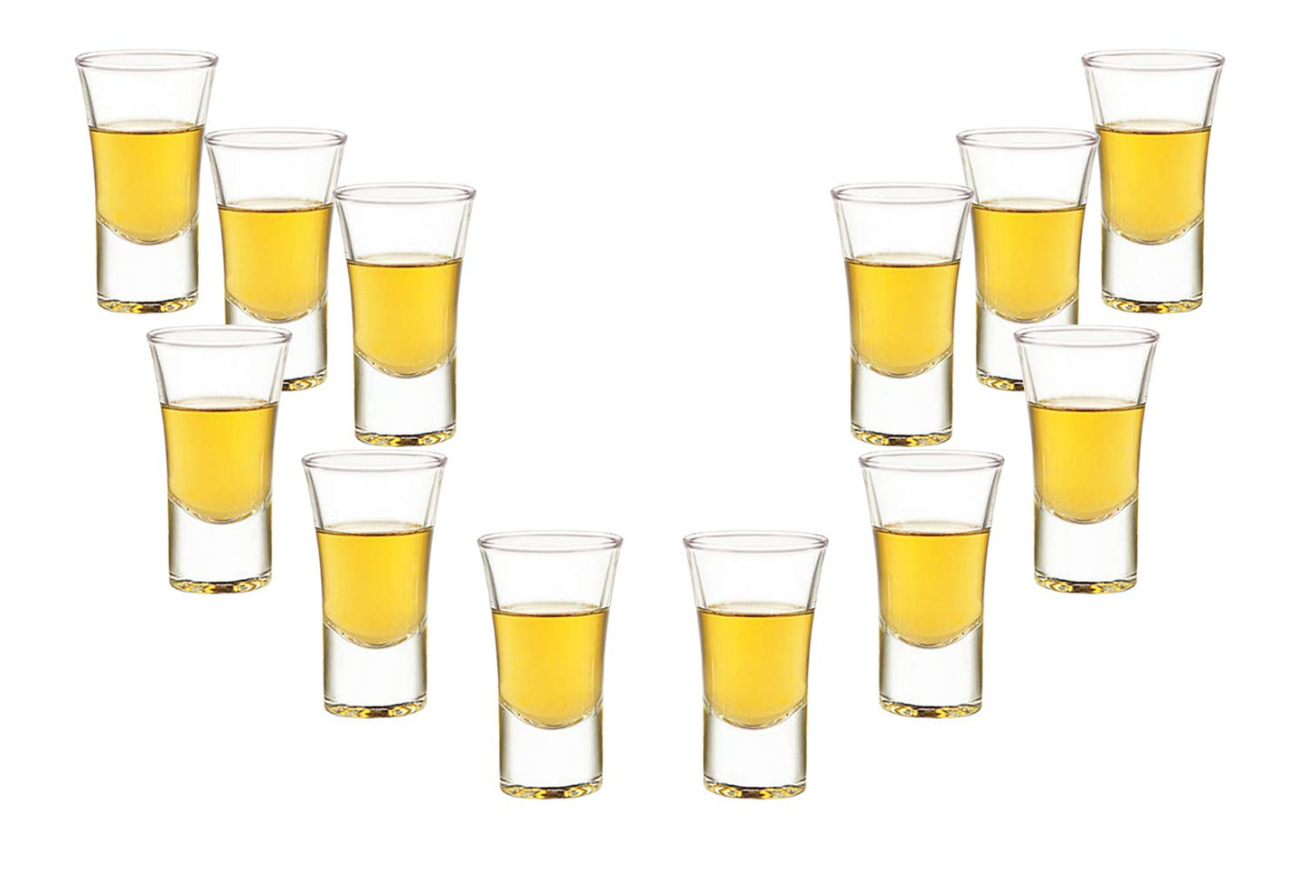 Lord Shooter, Vodka Shot Glasses 2 Oz, Modern Clear Party Glassware Set of (12)