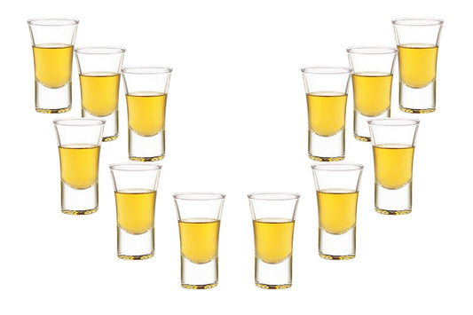 Lord Shooter, Vodka Shot Glasses 2 Oz, Modern Clear Party Glassware Set of (12)