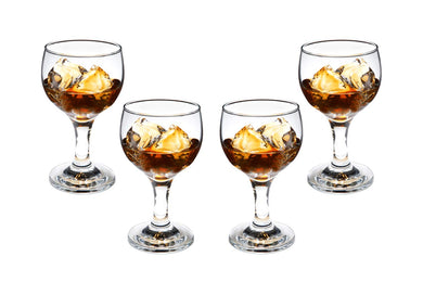 Cheerful Stemmed Wine Cognac Glasses 6.75 Oz Clear Goblets Glassware Set (4)