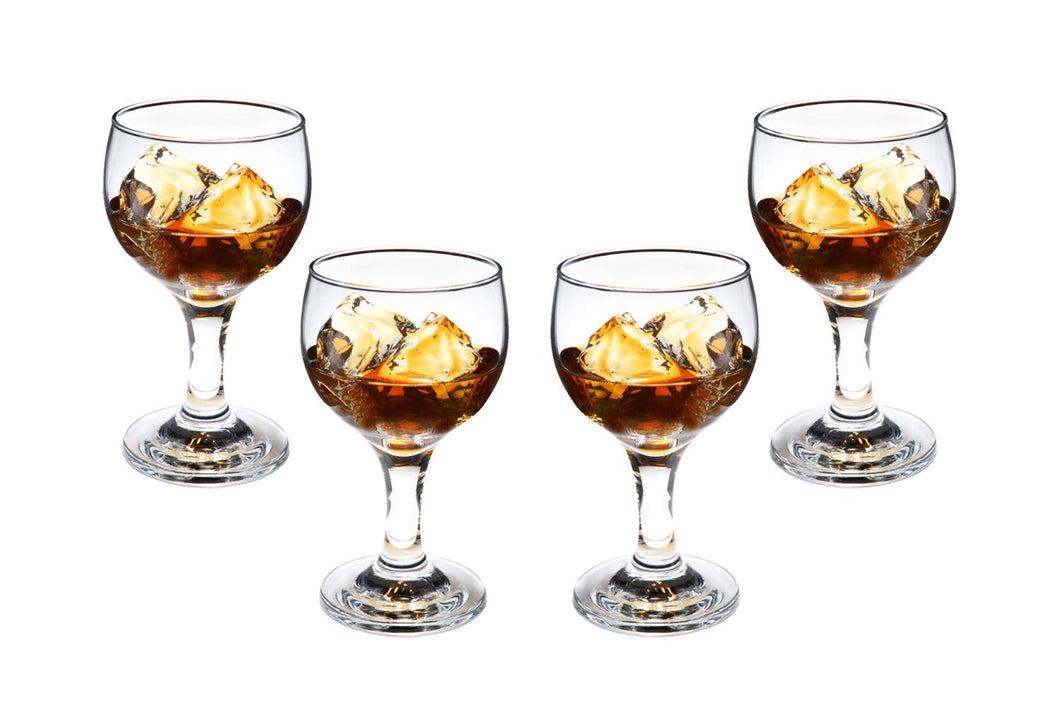 Cheerful Stemmed Wine Cognac Glasses 6.75 Oz Clear Goblets Glassware Set (4)