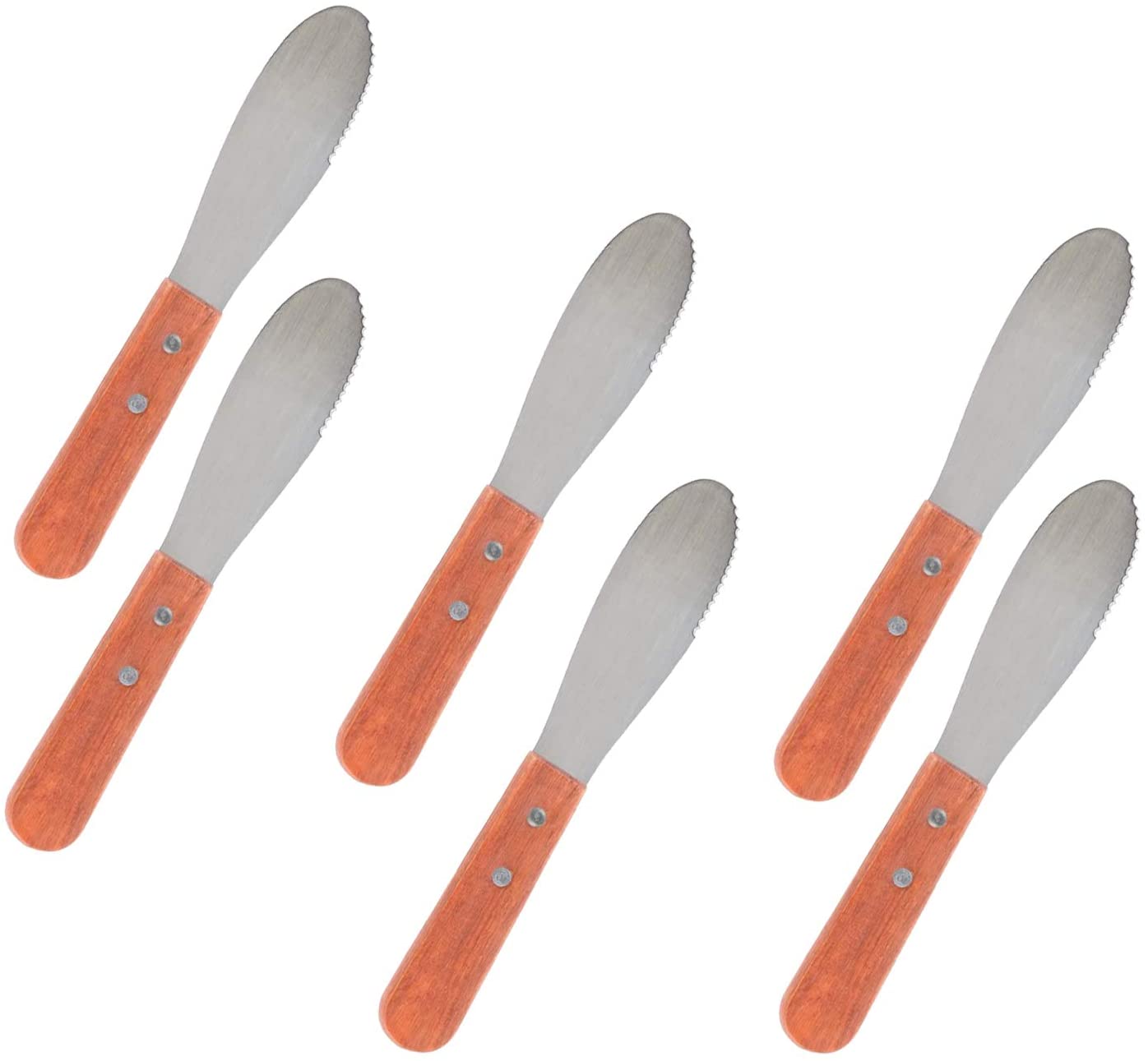 Sandwich Hand Made Knife 7 Inch, Vintage Wooden Handle Butter Spreader (6 PC)