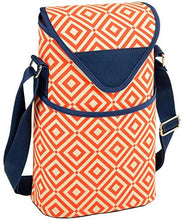 (D) Two Bottle Cooler Tote, Picnic Bag for Outdoor, Wine Carrier (Orange)