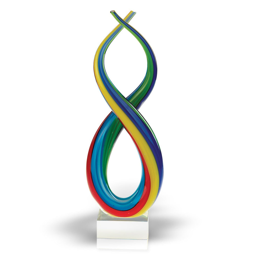 (D) Handcrafted Murano Art Glass Rainbow Figurine 14
