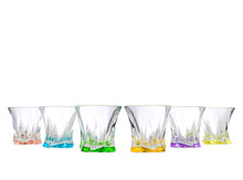 Bohemian Collection Multicolor Tumblers 'Aurum' DOF Rocks Glasses Set 6-pc