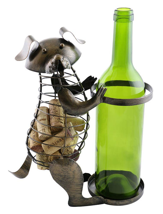 (D) Wine Bottle Holder, Dog Cork and Bottle Holder, Bar Counter Decoration
