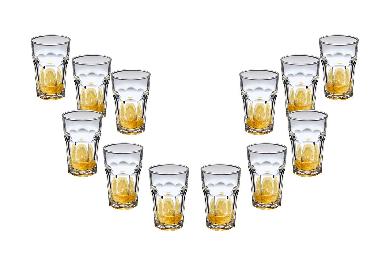 Lisboa Beverage, Stemless Cocktail Glasses 9.75 Oz, Party Glassware Set of (12)