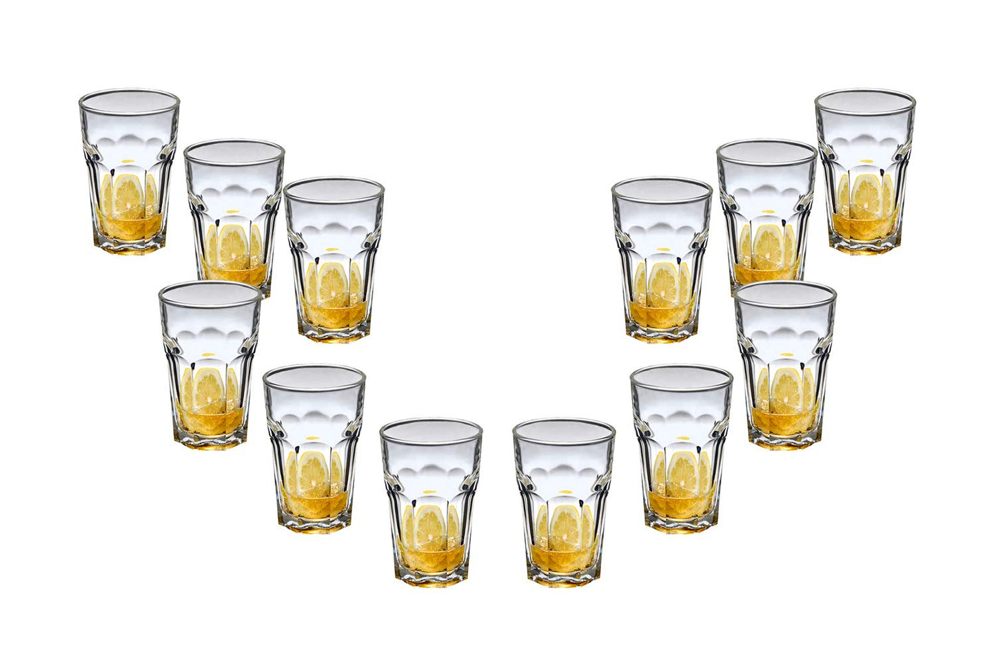 Lisboa Beverage, Stemless Cocktail Glasses 9.75 Oz, Party Glassware Set of (12)