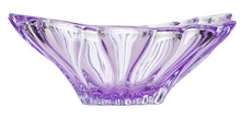 Bohemian Crystal 'Aurum' Centerpiece Vase, Pink Fruit Bowl 13"W (Purple)