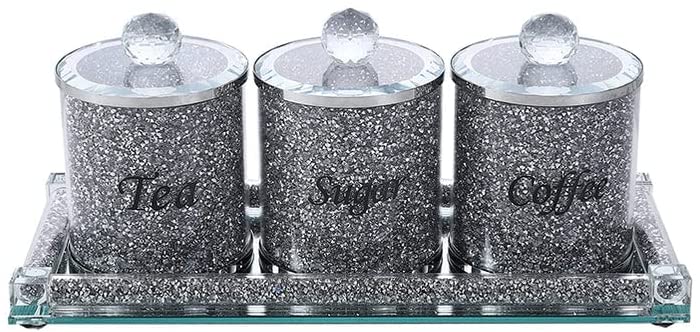 (D) Judaica Crystal Coffee and Tea Set with Stones
