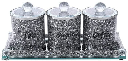 (D) Judaica Crystal Coffee and Tea Set with Stones
