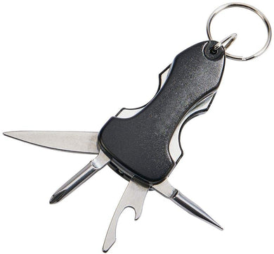 (D) Black Keychain Knife with Multi Tool Kit and LED Light, 3.5'' Gift for Dad