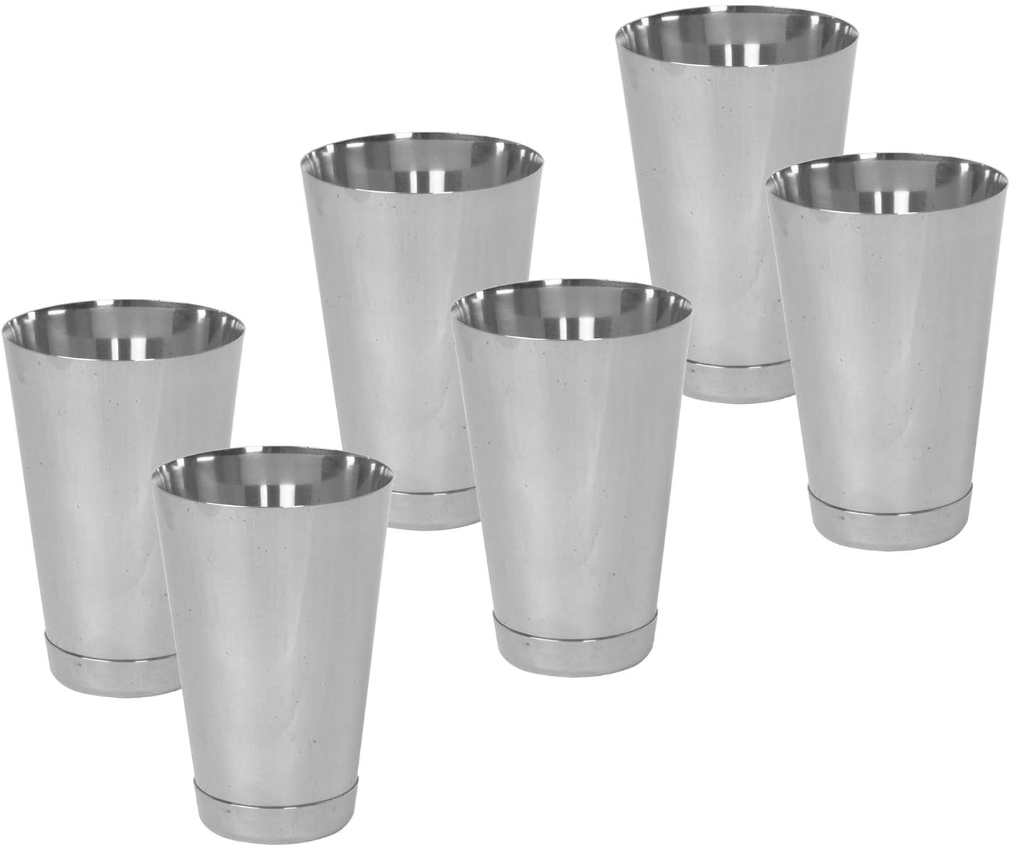Stainless Steel Bar Shaker with Straight Lip, Malt Cup for Mixing Cocktail, Barware 15 OZ Set of 1, 2, 6, or 12 Pieces
