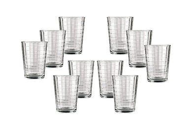 (D) Drinking Glasses Set of 10, Drinkware Glassware Juice Drinking Glasses 7 Oz