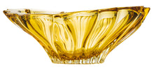 Bohemian Crystal 'Aurum' Centerpiece Vase, Pink Fruit Bowl 13"W (Yellow)