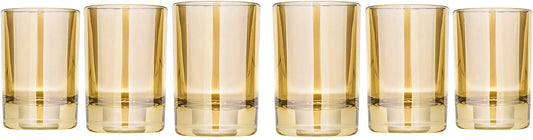 Shot Glasses 'Honey' Set of 6, Vodka Glasses Modern Gold Glassware Set 1.5 Oz