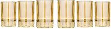 Shot Glasses 'Honey' Set of 6, Vodka Glasses Modern Gold Glassware Set 1.5 Oz