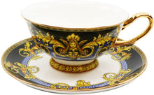 Royalty Porcelain 16-pc Dinner Set, Greek Vase, Blue and Black Bone China Porcelain