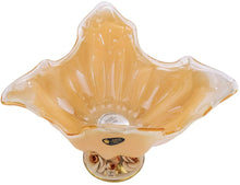 Large Footed Fruit Murano Glass Bowl Centerpiece Bowl 16 Inch (Honey)