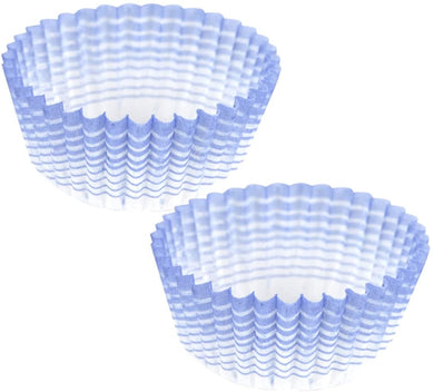 Ateco Baking Cups for Cupcakes or Muffins (2 PC, 1” Base X .75” Blue Stripe)