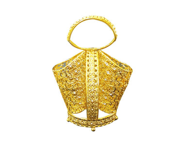 Handcrafted Napkin Holder, Gold Floral Design, Decorated with Swarovski Crystal