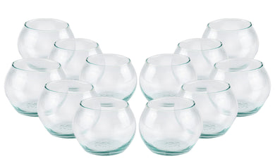 (D) Glass Candle Holder Large 12 Pc, Table Centerpiece, for Tea Lights, Votive Candles