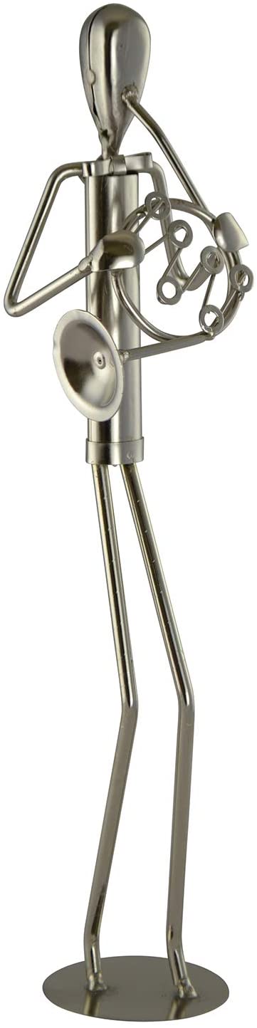 (D) Metal Musician Sculpture Statue Collectible Figurine Gift (Tuba Player)