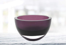 (D) Handcrafted 'Penelope Amethyst' Crystal Centerpiece Serving Bowl 6"D