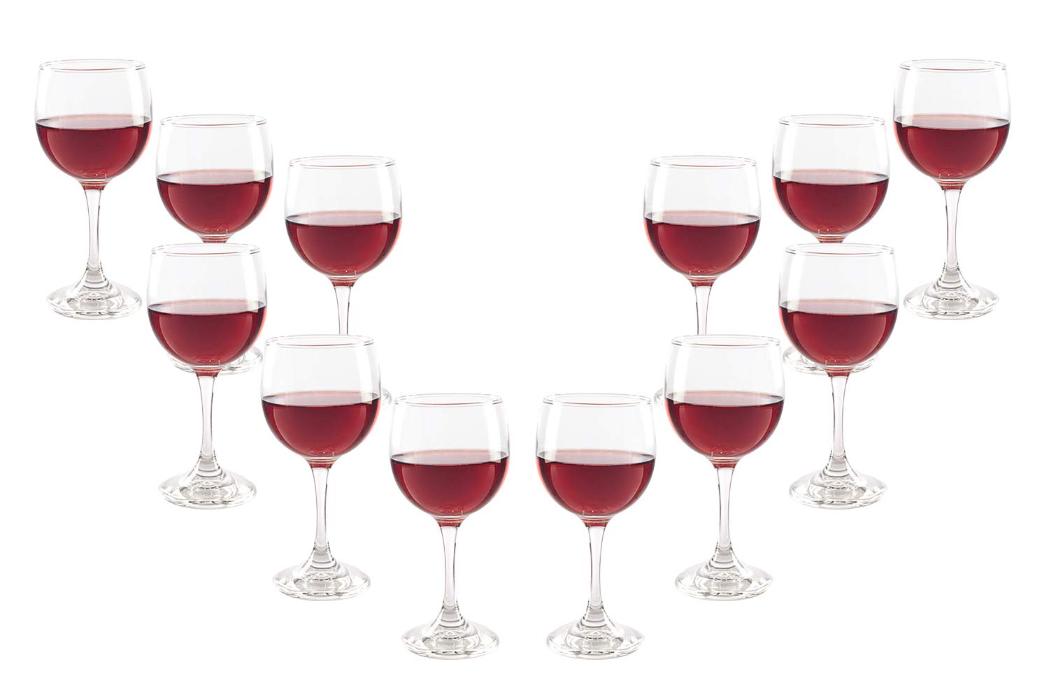 Premiere Stemmed Wine Glasses Set 10.5 Oz Modern Crystal Clear Goblets (12)