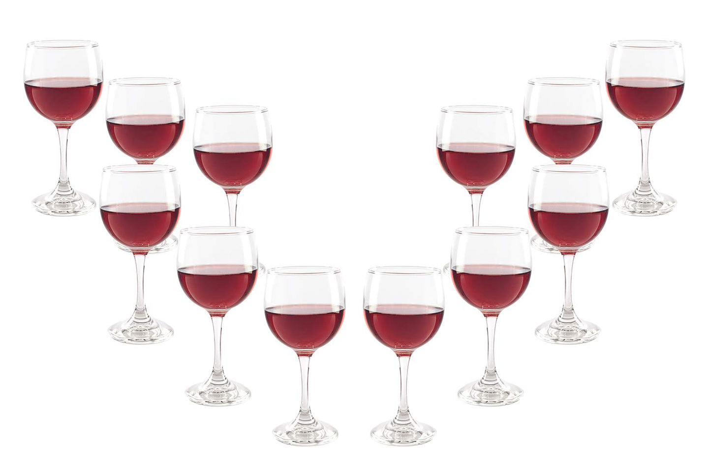 Premiere Stemmed Wine Glasses Set 10.5 Oz Modern Crystal Clear Goblets (12)