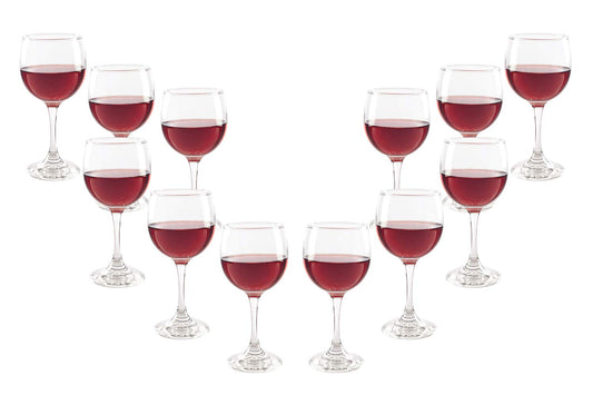 Premiere Stemmed Wine Glasses Set 10.5 Oz Modern Crystal Clear Goblets (12)