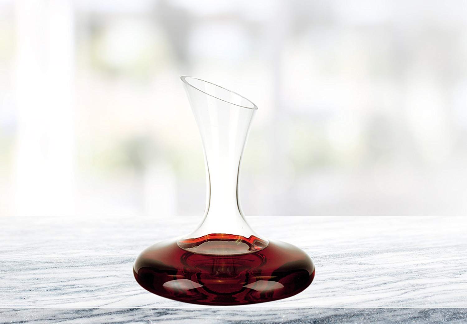 (D) 'Milano' Wine Decanter 32 Oz, Premium Quality Lead Free Crystal