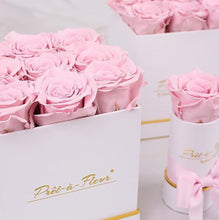 (D) Luxury Long Lasting Roses in a White Box, Preserved Flowers 4'' (Blush)