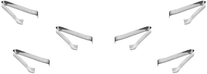 Stainless Steel Tongs for Ice, Food, Barware 12" x 4-3/4" x 1-1/4", Pom Tong, Set of 1, 2, 6, or 12