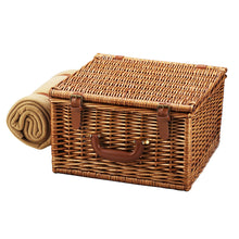 (D) Cheshire Picnic Basket for 2 with Blanket, Equipped for Outdoor (Brown)