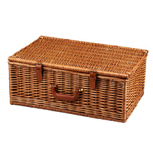 (D) Dorset Picnic Basket for 4, Picnic Backpack Bag for Outdoor (Brown)