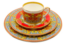 Royalty Porcelain 16 pc Dinner set Bone China Service For 4, Antique Style (Red)