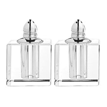 (D) Handcrafted 'Vitality Silver' Crystal Glass 2-pc Salt & Pepper Shakers Set