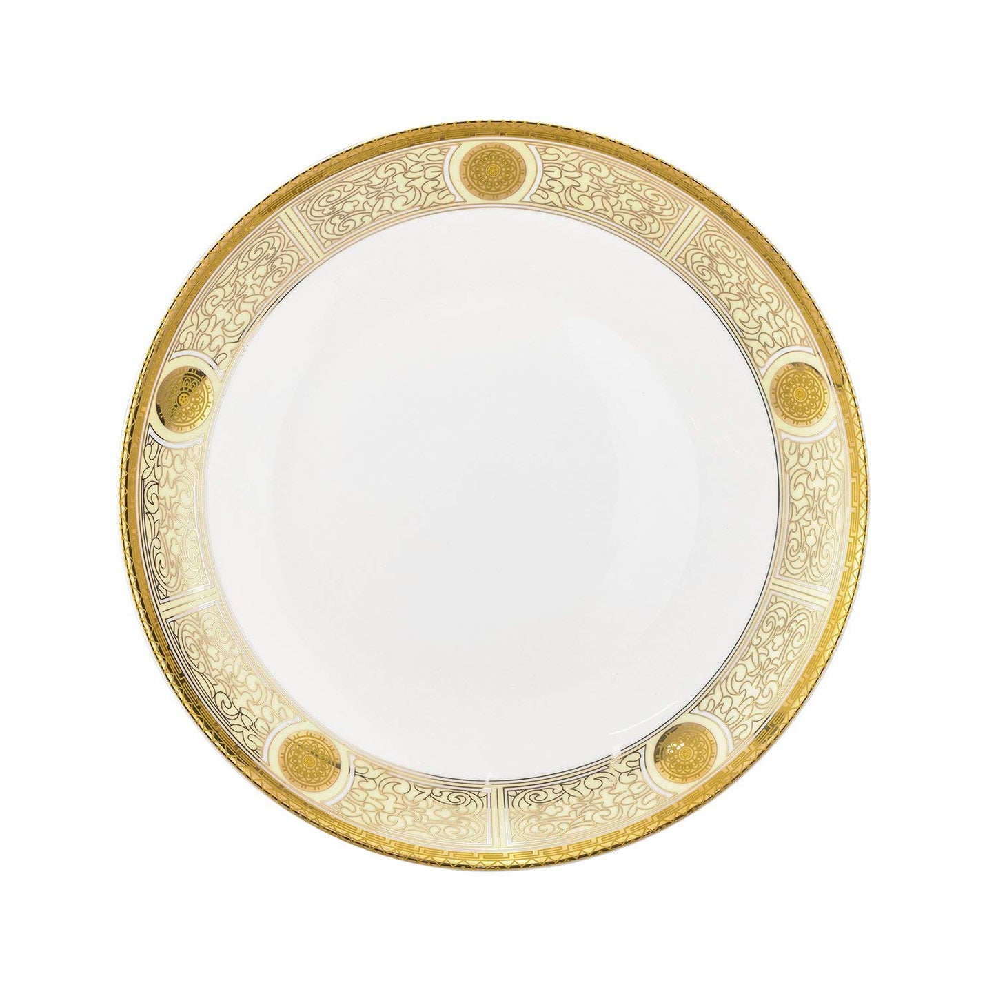 Royalty Porcelain Yellow 'Сhamomile' Serving Platter 24K Gold (16 Inch)