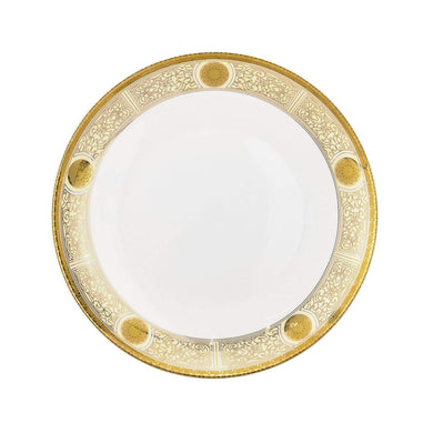 Royalty Porcelain Yellow 'Сhamomile' Serving Platter 24K Gold (16 Inch)