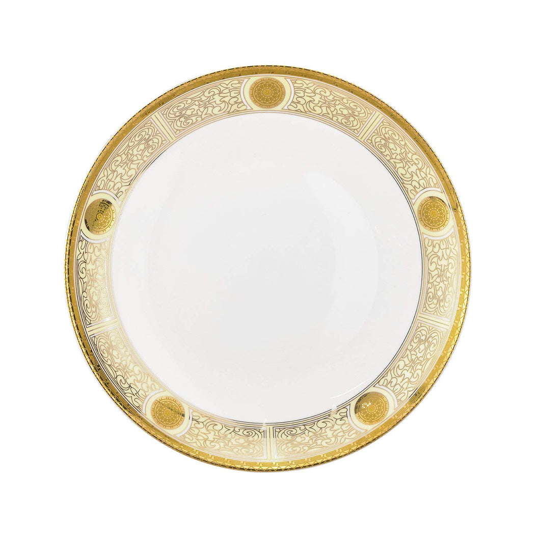 Royalty Porcelain Yellow 'Сhamomile' Serving Platter 24K Gold (16 Inch)