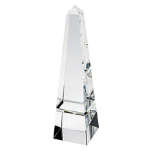 (D) European Handcrafted Crystal Glass Obelisk Centerpiece Figurine 12"H