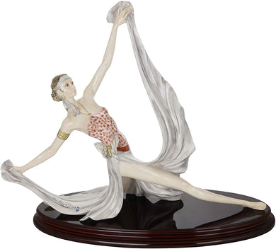 (D) Dancers Statue, White Sculpture Home Decor (Liberty Dancer 16x19 in)