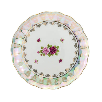 Royalty Porcelain Round Serving Platter, Vintage Roses 24K Gold (14R)