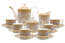 Royalty Porcelain 17-pc Tea and Coffee Set, Mosaic, Bone China Porcelain