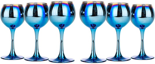 SET OF 6 Amethyst Sherry Liquor Glasses 3, Blue Rainbow Glassware
