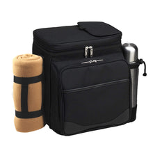 (D) 2-Person Picnic Backpack Bag Equipped Cooler with Coffee Service and Blanket