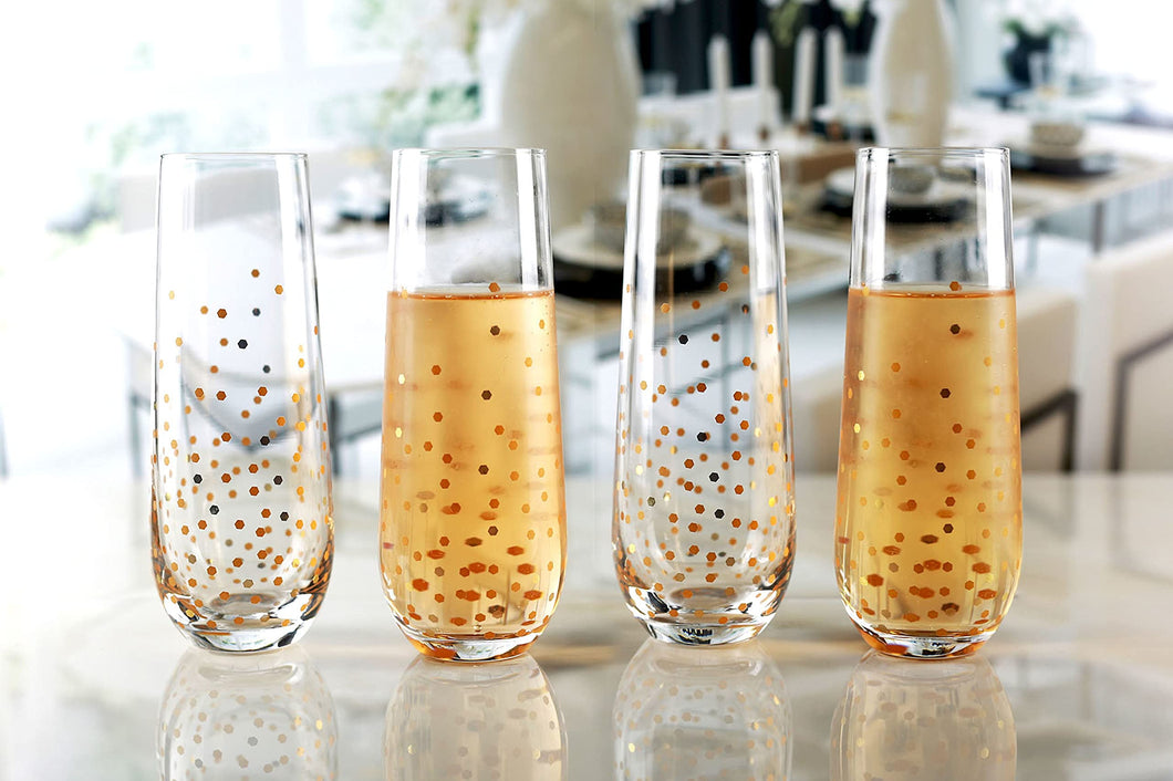 Stemless Champagne Flute - Dots