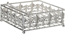 (D) Judaica Napkin Holder Silver Plated For Table Modern Decoration 8x8''