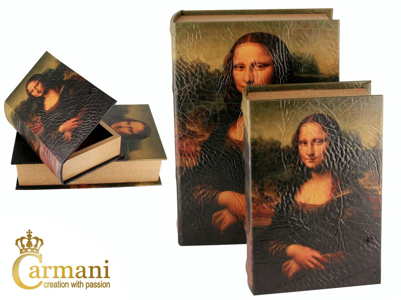 Carmani Painters "Mona Lisa" Jewelry Storage Box Book-Style, Da Vinci Collection