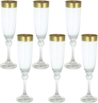 (D) Champagne Glasses 6-Pc Set Of 9.5
